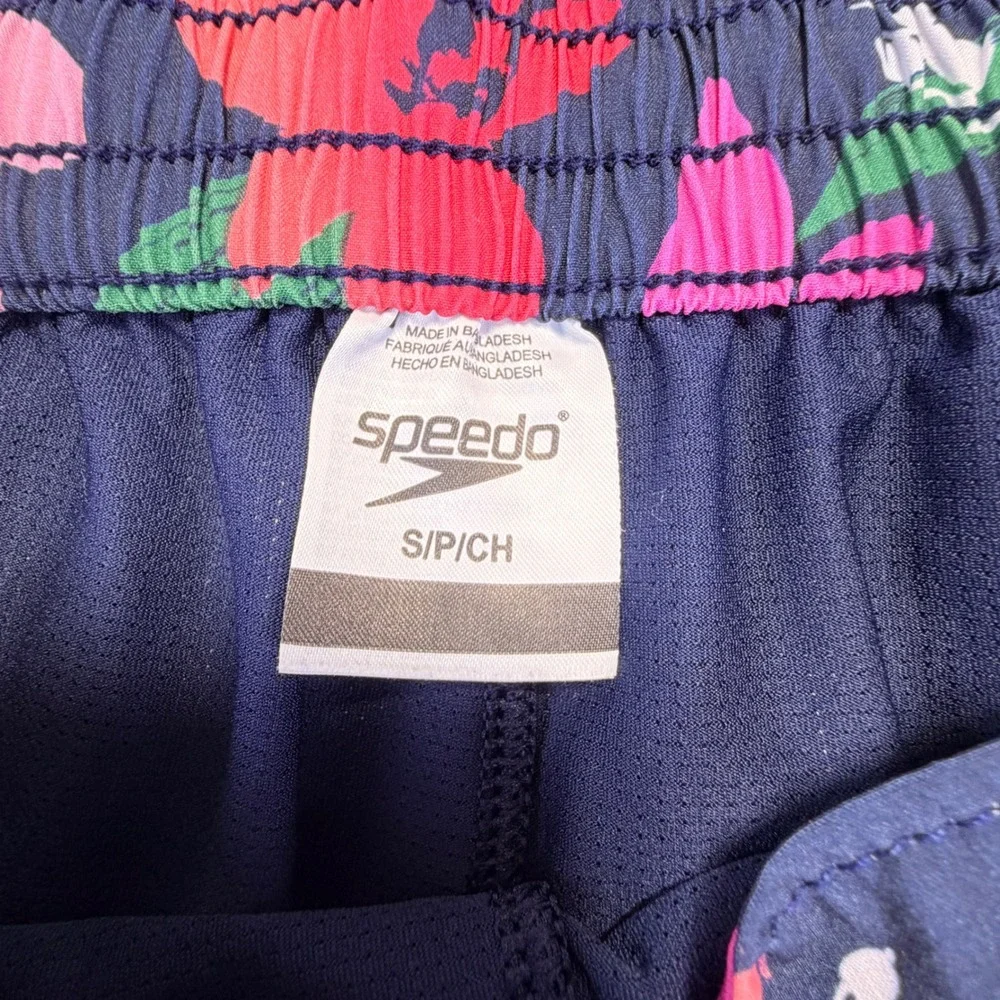 Speedo Womens Floral‎ Swim Skort Navy Pink Tropical Print Size Small Athletic